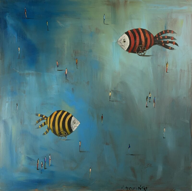 Fishes - a painting by Filip Łoziński