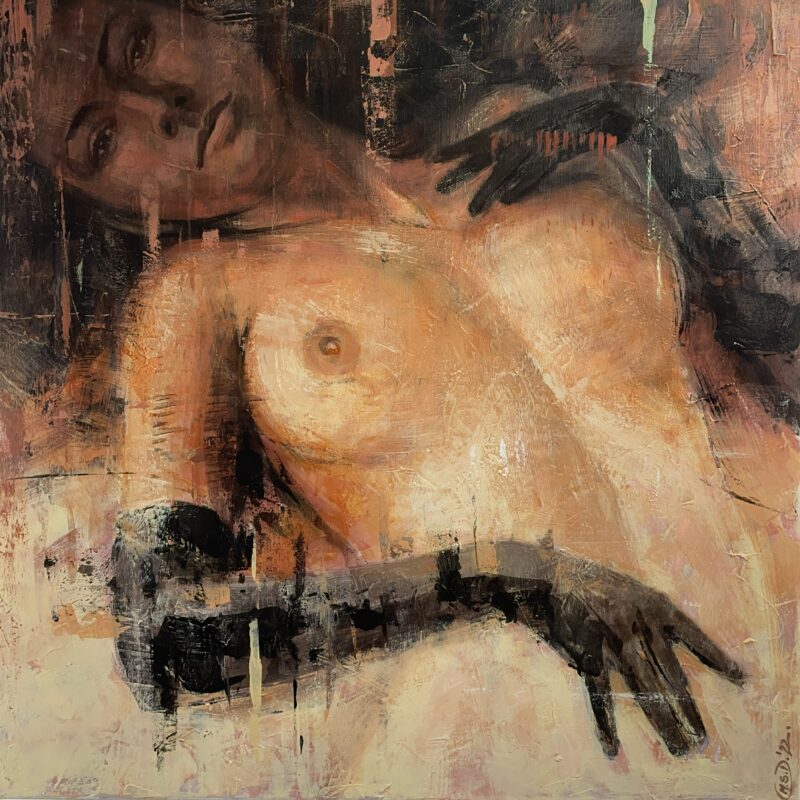 Nude lady - a painting by Michał Dobrowolski