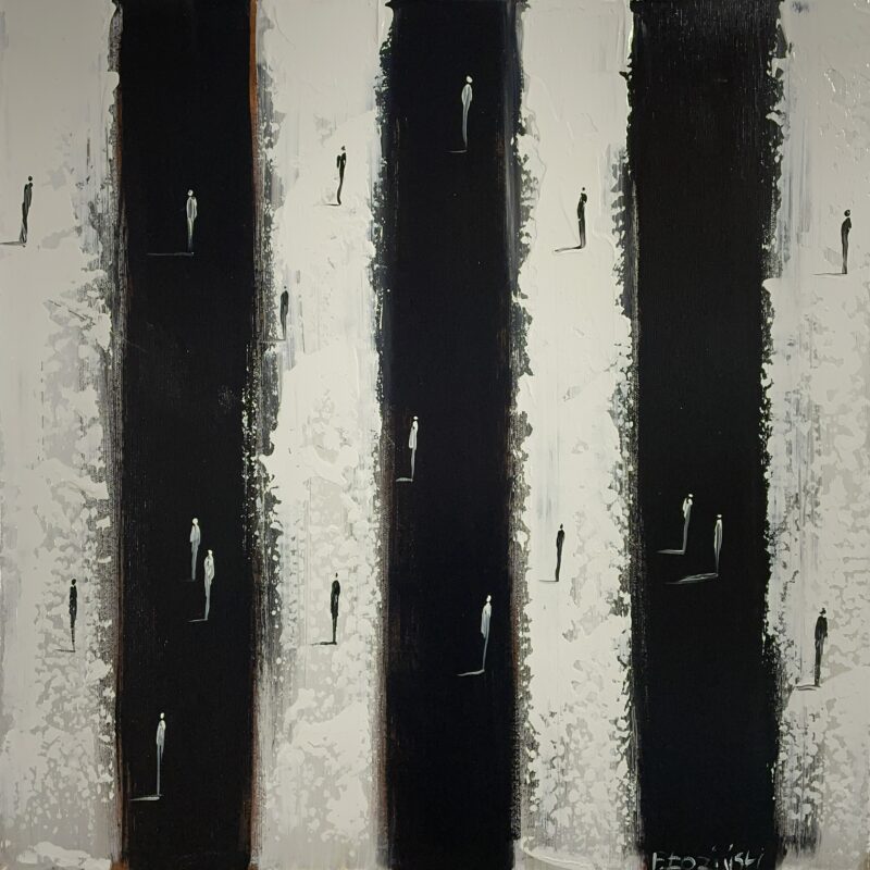 White stripes - a painting by Filip Łoziński