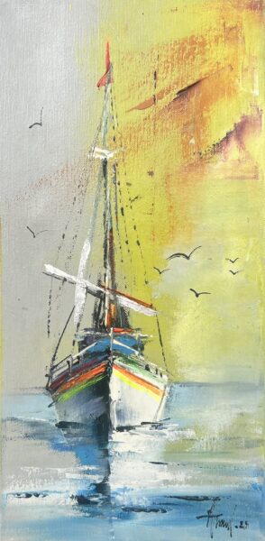 Boat - a painting by Alfred Anioł
