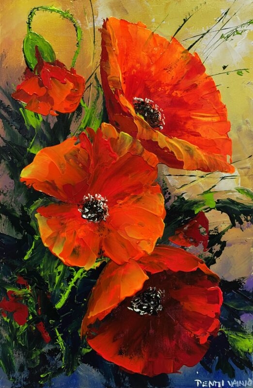 Poppies - a painting by Pentti Vainio