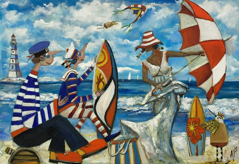 Hmm when there’s wind it’s fun - a painting by Artur Płachta