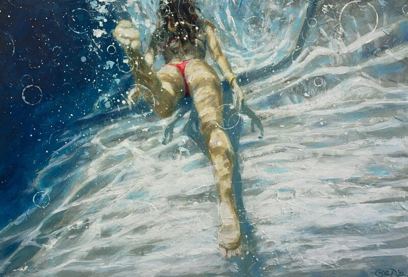 Underwater - a painting by Michał Dobrowolski