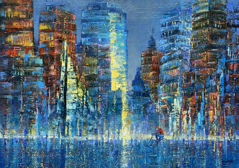 City - a painting by Danuta Frydrych