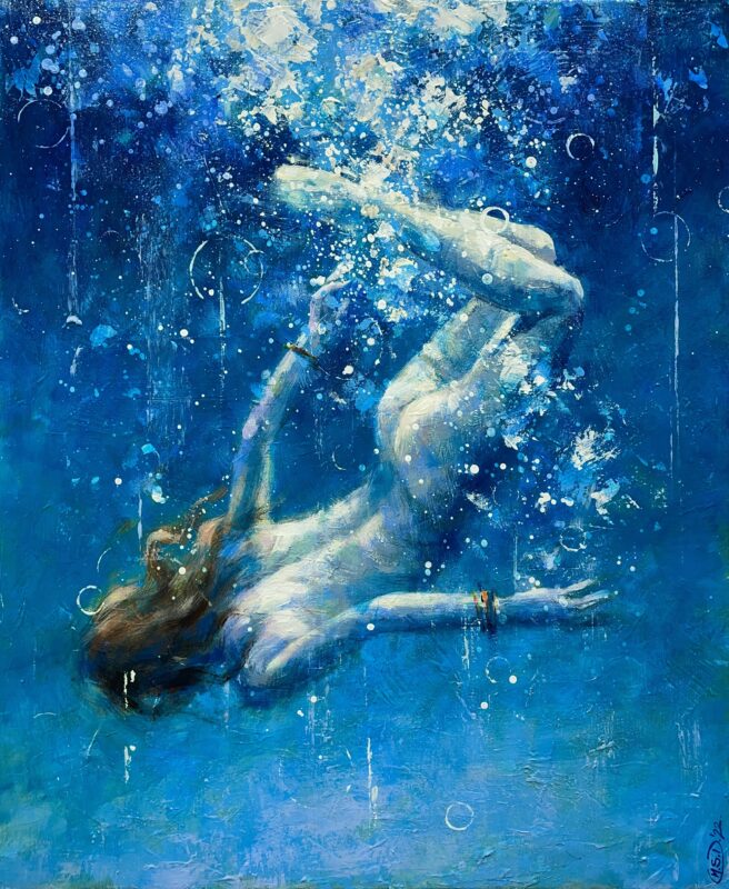 Underwater - a painting by Michał Dobrowolski