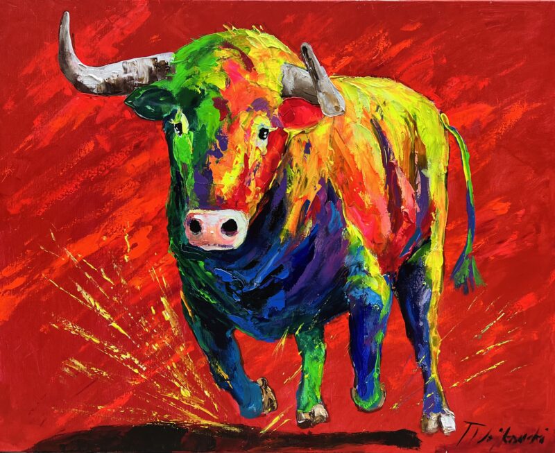 Bull - a painting by Tadeusz Wojtkowski