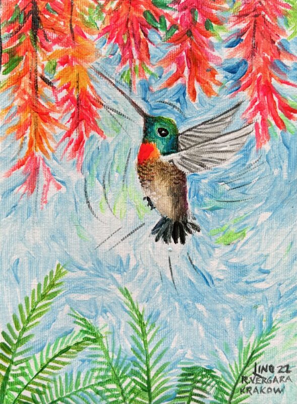 Humming-bird - a painting by Roberto Vergara Lino