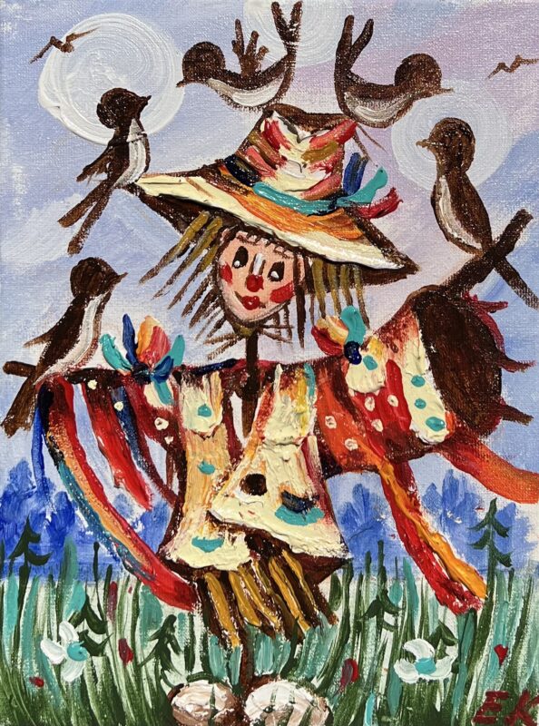 Scarecrow - a painting by Elżbieta Natoń