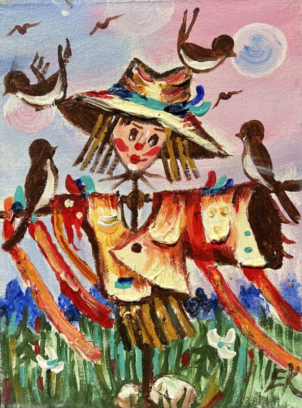 Scarecrow - a painting by Elżbieta Natoń