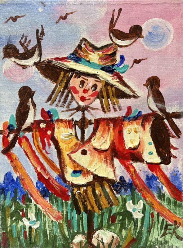 Scarecrow - a painting by Elżbieta Natoń