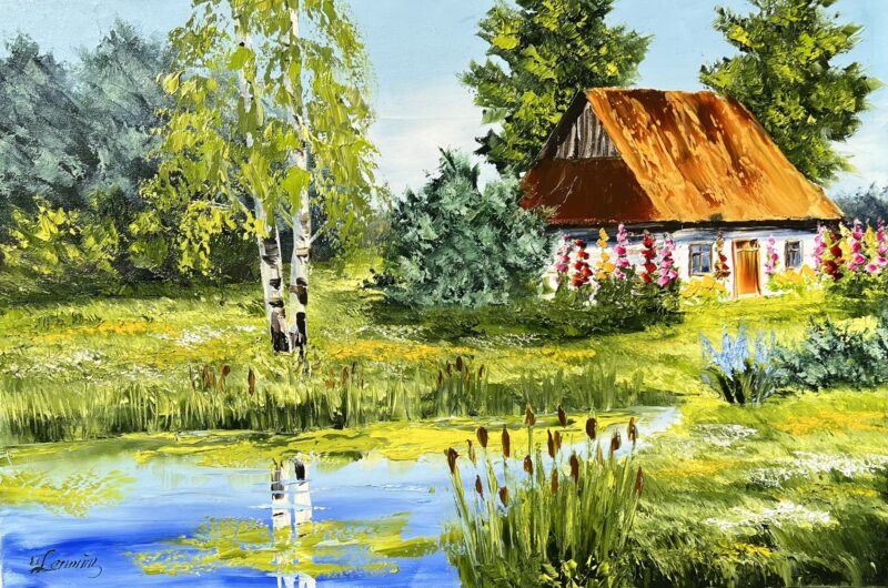 Cottage - a painting by Urszula Lemańska