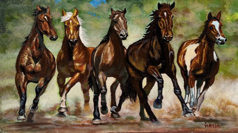 Horses - a painting by Aleksander Tomasievych