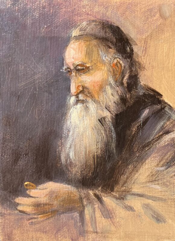 Old Jew - a painting by Michał Dobrowolski