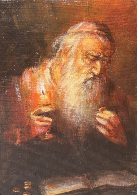 Old jew - a painting by Michał Dobrowolski