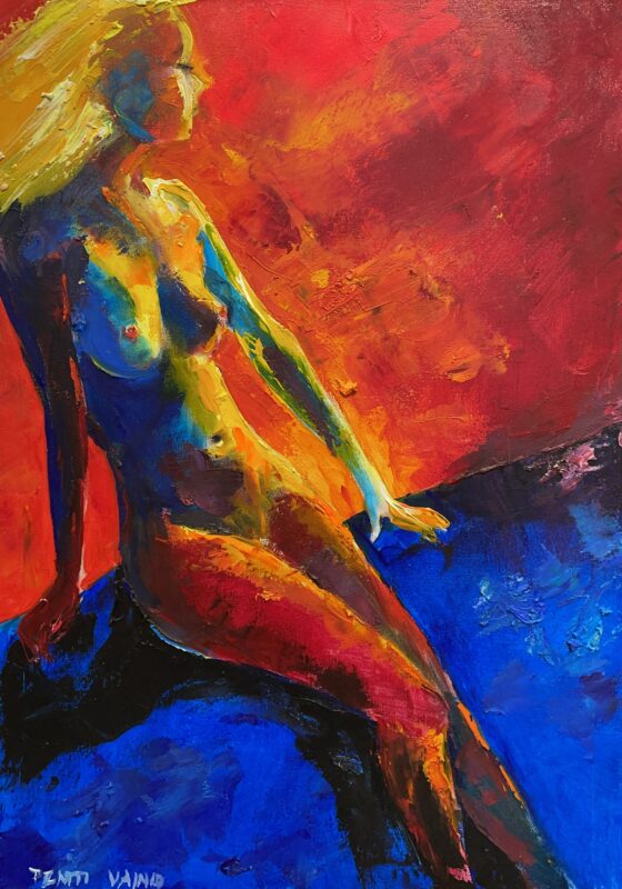 Nude lady - a painting by Pentti Vainio