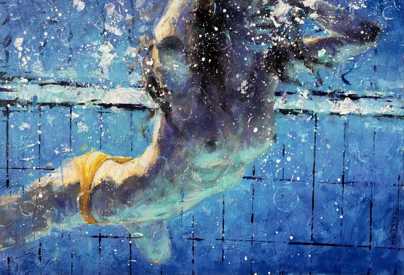 Underwater - a painting by Michał Dobrowolski