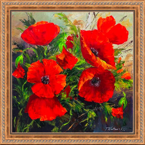 Poppies - a painting by Tadeusz Wojtkowski