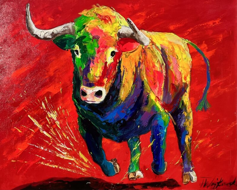 Bull - a painting by Tadeusz Wojtkowski