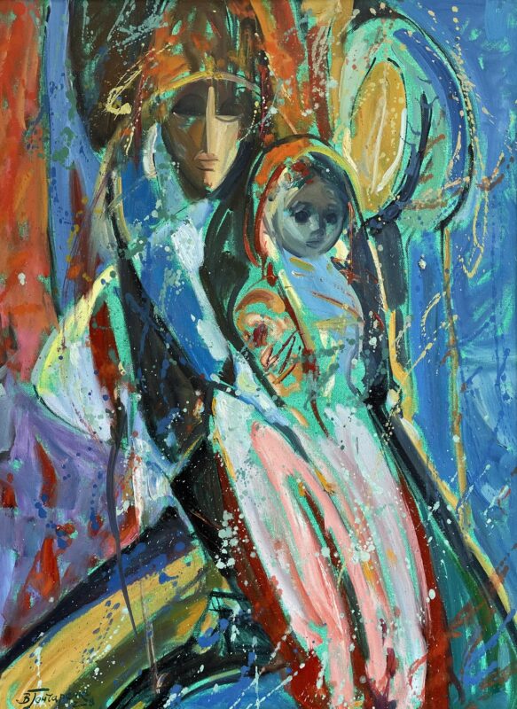 Mother with a child, 2008 - a painting by Włodzimierz Gonczarenko