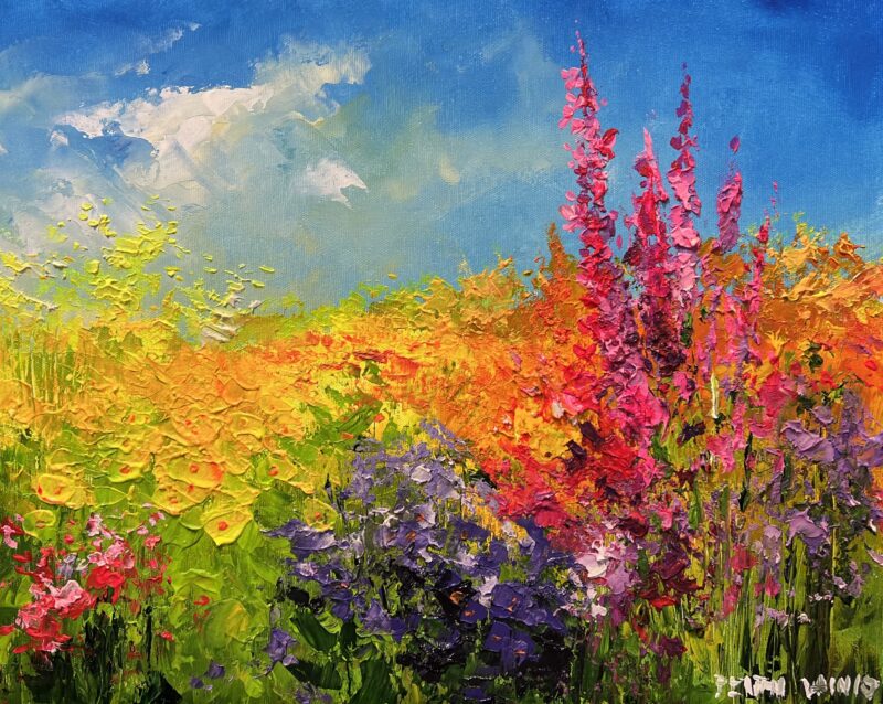 Colorful meadow - a painting by Pentti Vainio