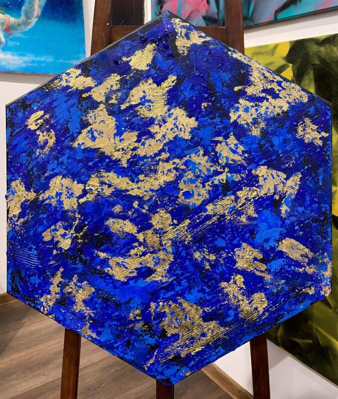 Cobalt Blue/gold - a painting by Mateusz Lewandowski