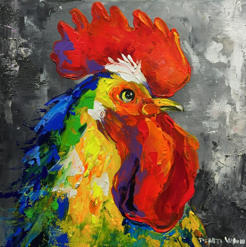 Rooster - a painting by Pentti Vainio
