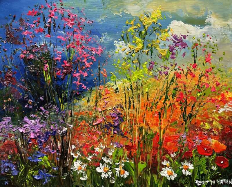 Meadow with poppies - a painting by Pentti Vainio