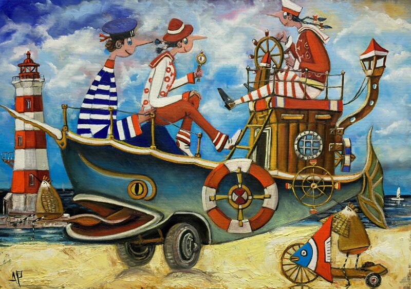 Today mom is driving - a painting by Artur Płachta