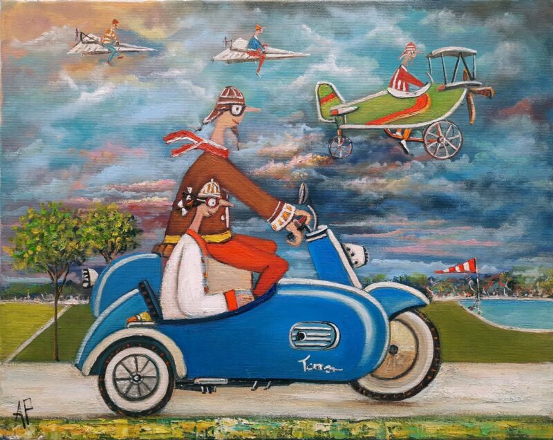 Our children are good at flying alone - a painting by Artur Płachta