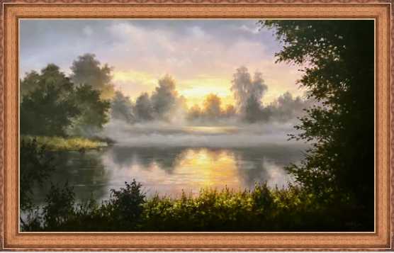 Morning fog - a painting by Ryszard Michalski
