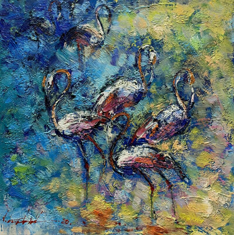 Flamingos - a painting by Viktor Fridrikh