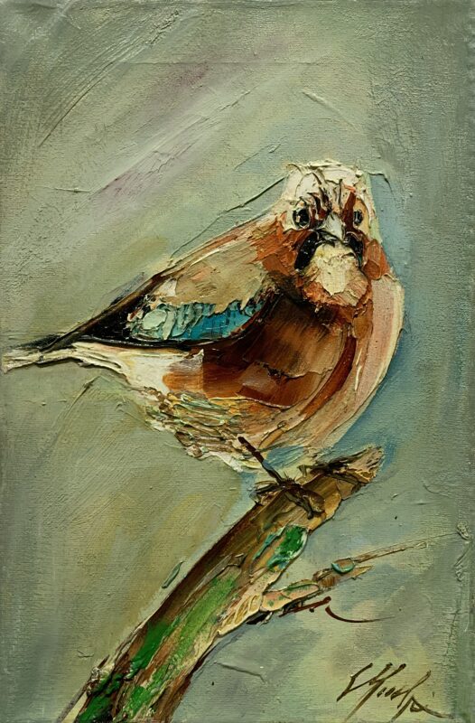 Sparrow - a painting by Grażyna Mucha