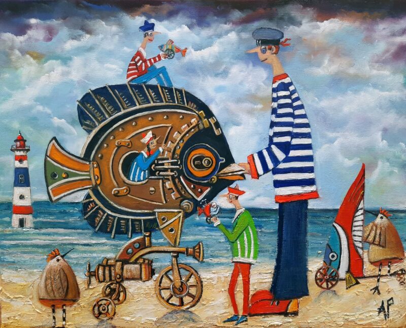 Everyone has their own toy - a painting by Artur Płachta