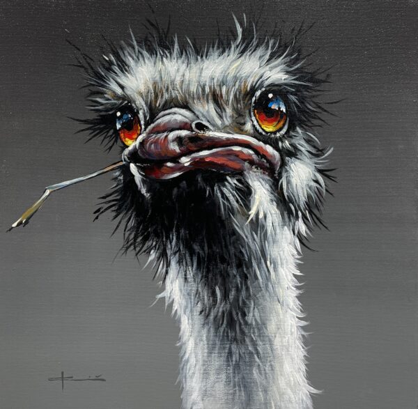 Ostrich - a painting by Marian Jesień
