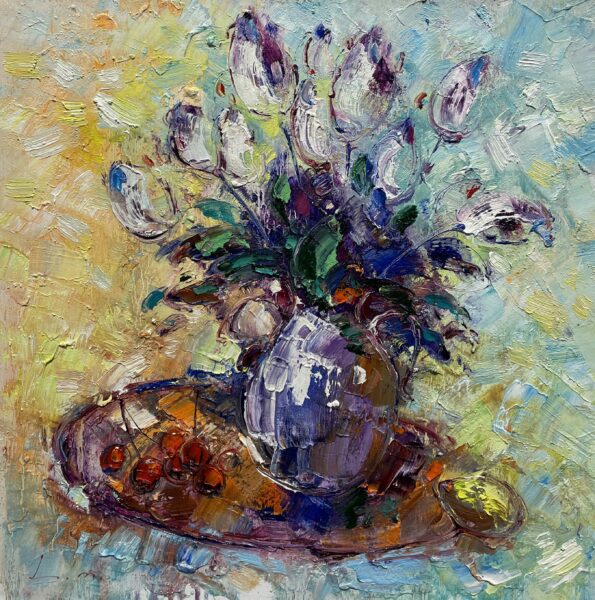 Flowers in vase - a painting by Viktor Fridrikh