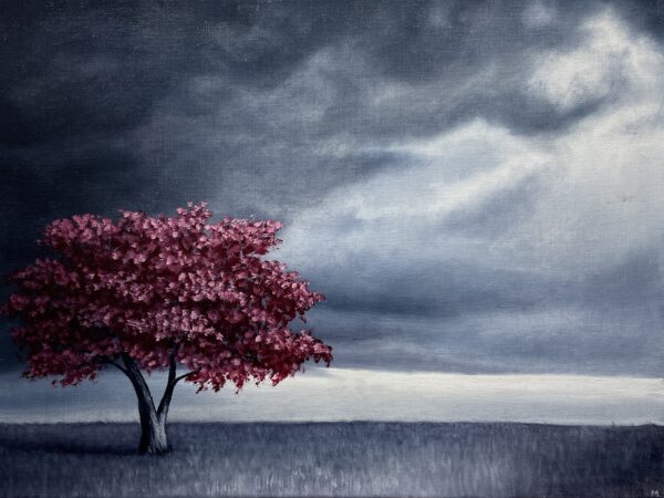 Red tree - a painting by Monika Luka