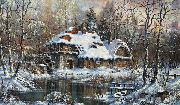 Winter - a painting by Stanisław Wilk