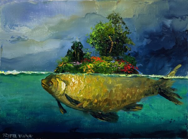 Fish island - a painting by Pentti Vainio