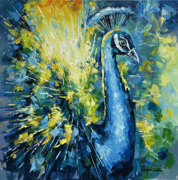Peacock - a painting by Marian Jesień
