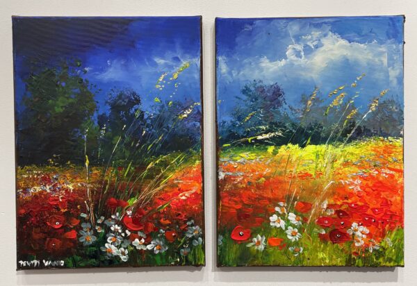Meadow diptych - a painting by Pentti Vainio