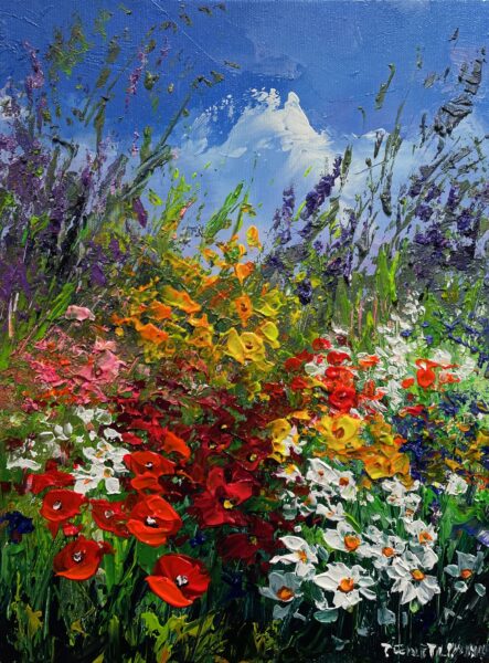 Flowers composition - a painting by Pentti Vainio