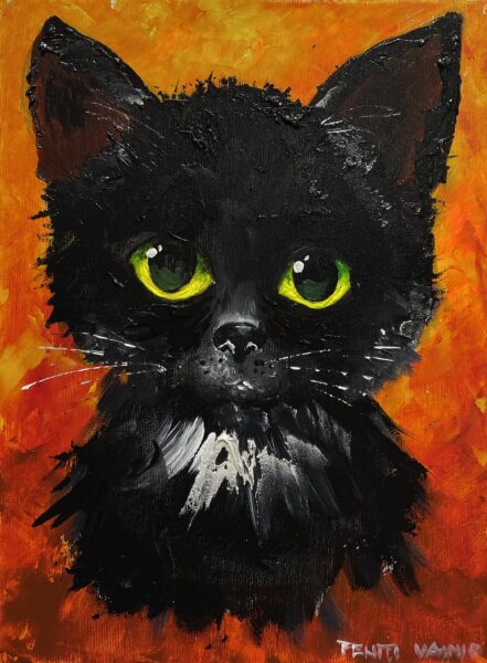 Cat - a painting by Pentti Vainio