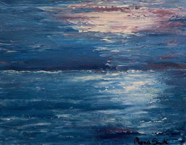 Turquoise sunset - a painting by Marie Sarté