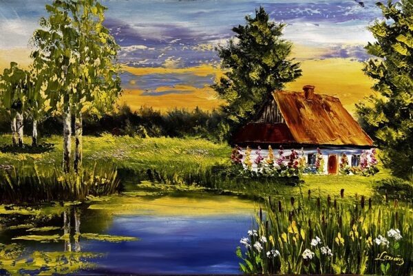 Cottage - a painting by Urszula Lemańska