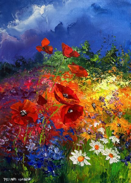 Enchanting Wilderness Amidst the Flowers - a painting by Pentti Vainio