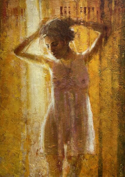 Nude lady - a painting by Michał Dobrowolski