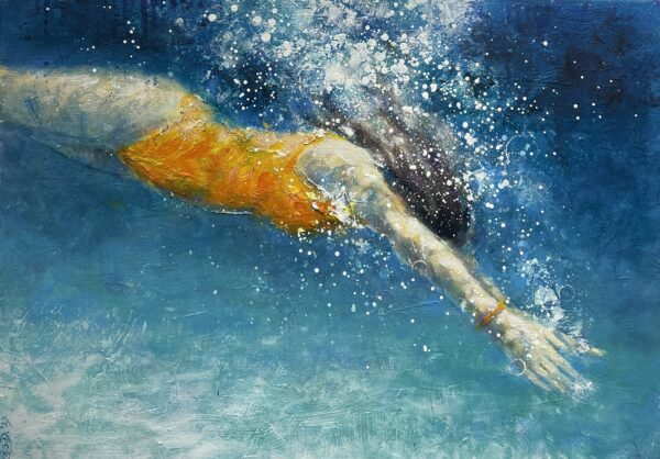 Underwater - a painting by Michał Dobrowolski