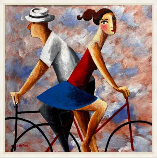 Bikers - a painting by Marlena Lozinska