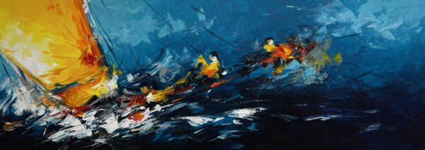 Rough sea - a painting by Marian Jesień