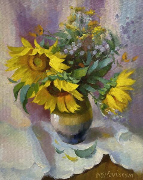 Sunflowers - a painting by Olena Emelianova